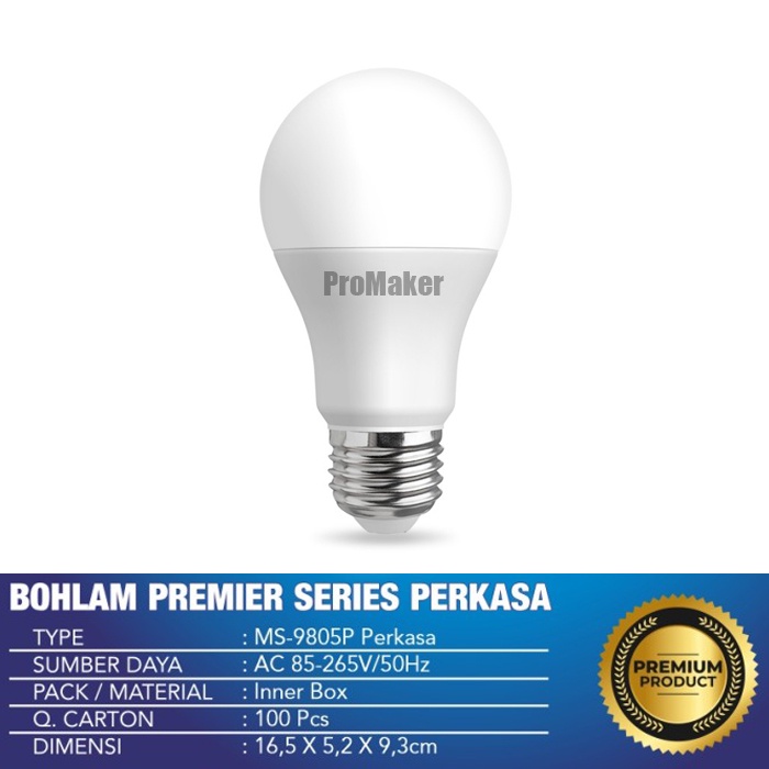 Mitsuyama MS-9805P Lampu Led Bulb 5w Premier Series Perkasa Multipack Kemasan Isi 4 Pcs Original