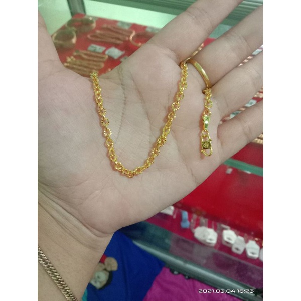 kalung Nuri besar love zicron 45cm dan 60cm lapis emas 24k