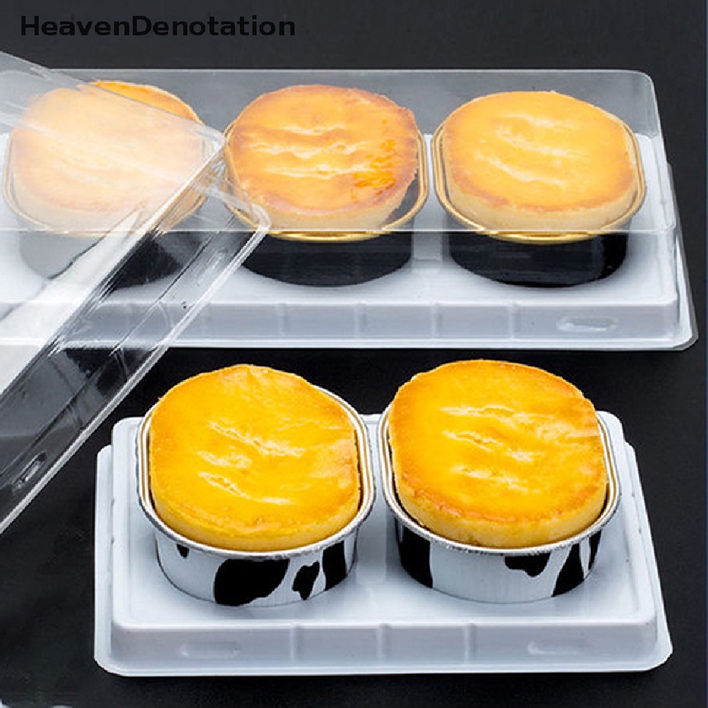 [HeavenDenotation] 10pcs Aluminium Foil Baking Cup Tahan Panas Kue Cups Cetakan Dengan Tutup Cupcake HDV