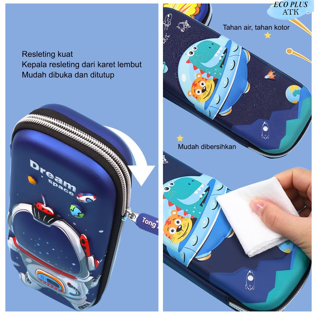 

Terlaris ✨ -3D Pencil Case Waterproof Antigores Sekolah Astronot Unicron Space- 2.2.23