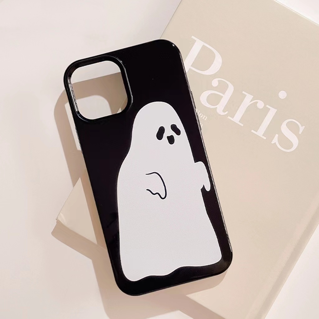 IPHONE Ins Pola Hantu Cocok Untuk Iphone14 14pro 14plus 13 13mini 13pro 13prm iPhone12 7Plus 8Plus Xr XS 13 12mini Pro Max TPU Empat Sudut Casing Ponsel Tahan Guncangan