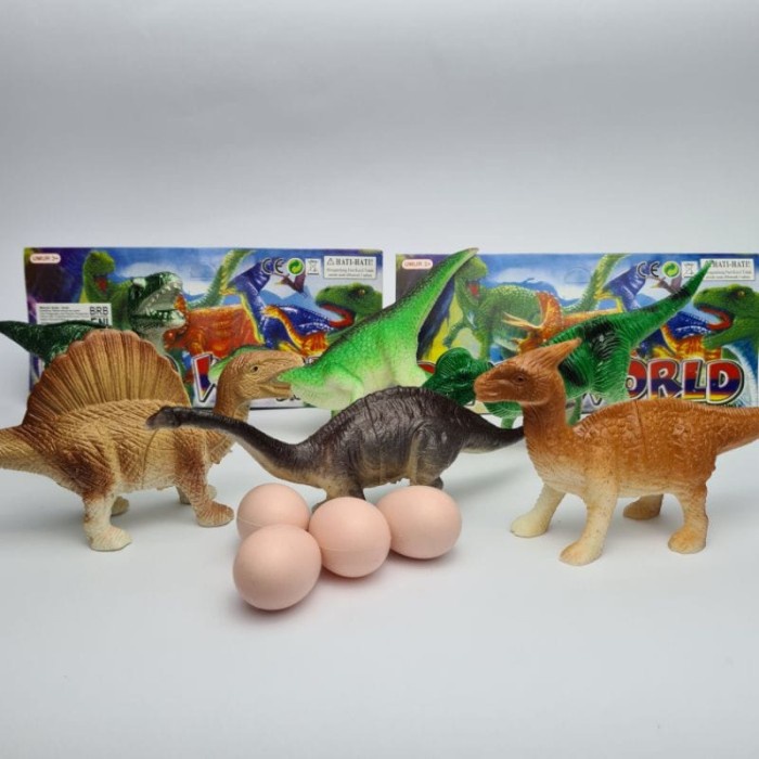 MAINAN MINIATUR DINOSAURUS TELUR KARET JURASIC WORLD F283 EGG DINO SNI