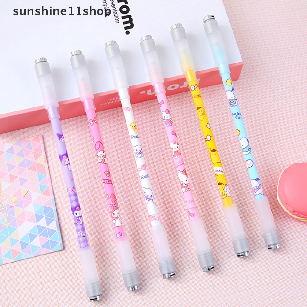 Sho Lucu Keren Rotag Led Flash Gel Pen Dengan Lampu Kartun Menghilangkan Stress Pen Gaming Spinning Pen Ballpoint Fashion 0.5mm Gel Pen Hadiah N