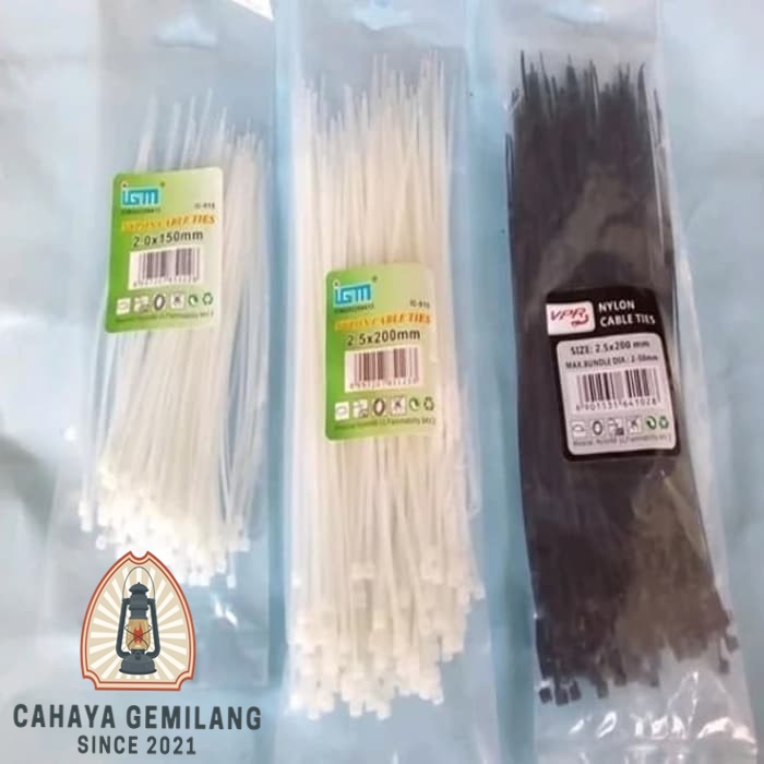 

KABEL TIE TIES SIGMA TALI PENGIKAT TEBAL TERLARIS 15CM HPP HITAM PUTIH CHY