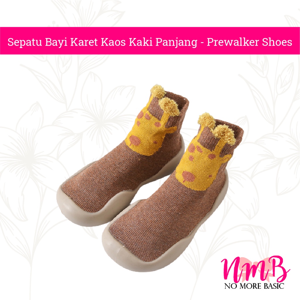 Sepatu bayi Karet Kaos Kaki Panjang - Prewalker Shoes