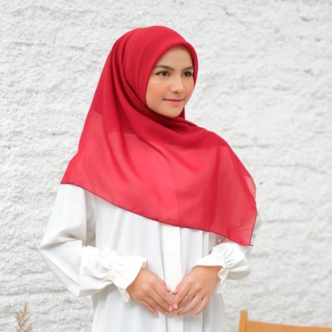 [ COD ] Bella Square 50 Warna Hijab Jilbab Segi Empat Merah Cabe Premium
