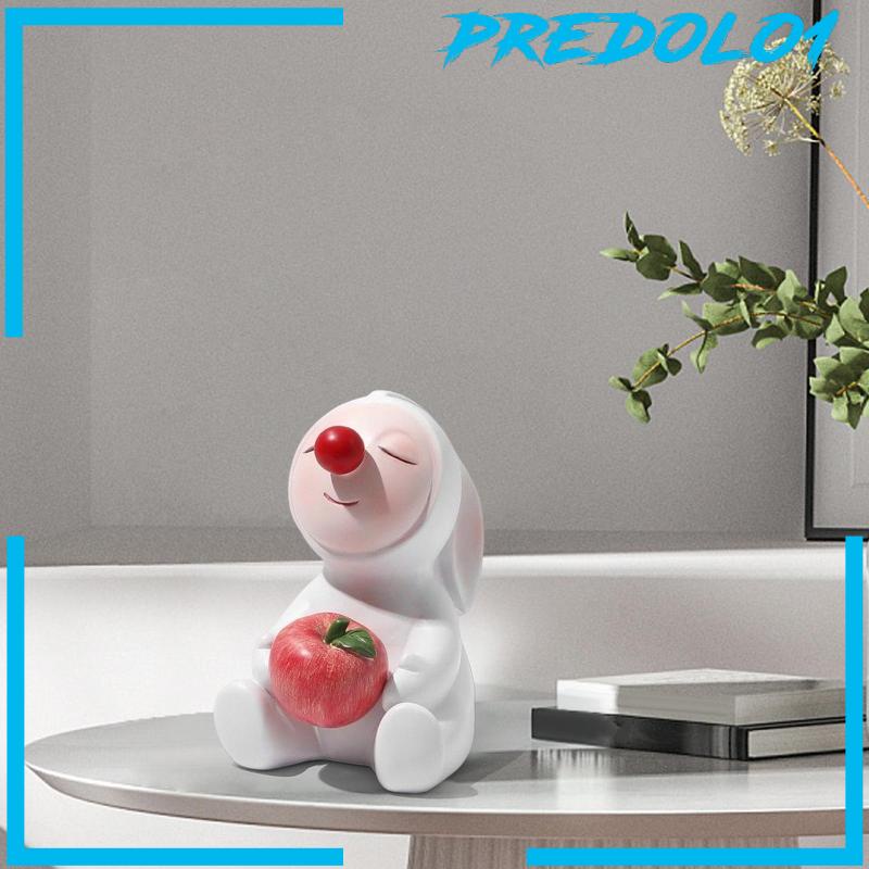 [Predolo1] Bunny Figurine Patung Kelinci Hidung Merah Hias Untuk Dekorasi Paskah Rumah