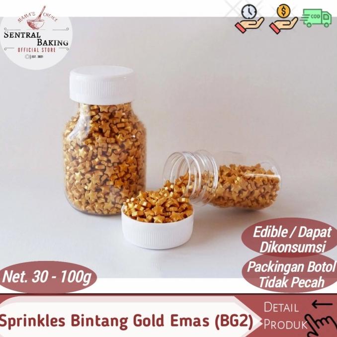 

Sprinkle Kue Bintang Gold Emas (BG2) / Springkel Star Springkle Kue