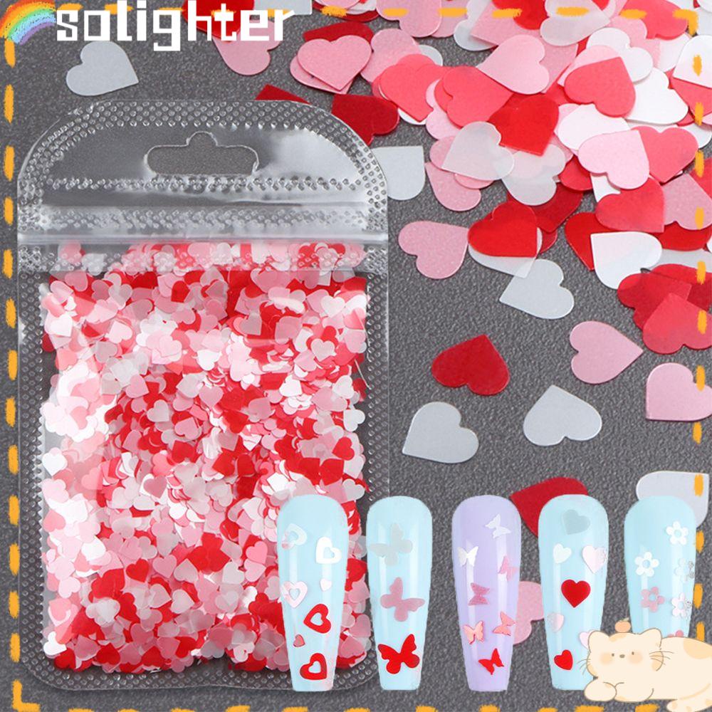 Solighter 1tas Kuku Payet DIY Art Desain Hari Valentine Kupu-Kupu Manicure Dekorasi