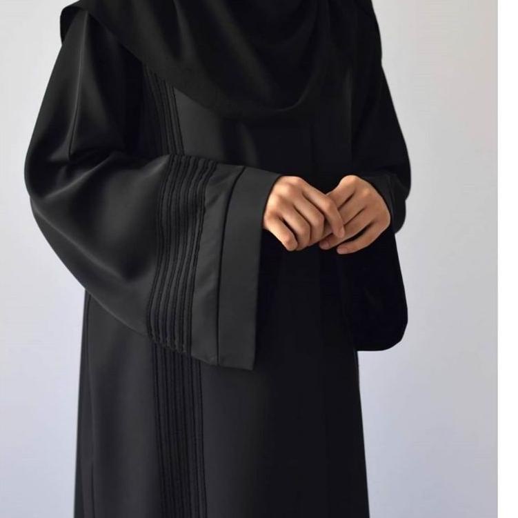 Murah ABAYA FATIMAH LIST HITAM POLOS EXCLUSIVE DUBAI ARAB TURKEY KEKINIAN