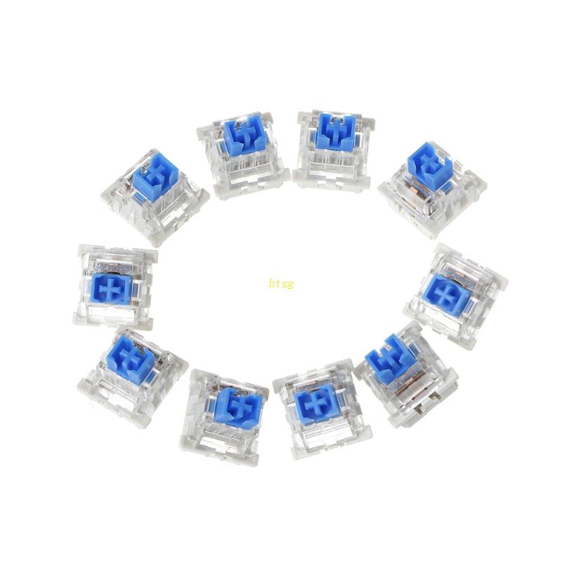 Btsg 10pcs Saklar Biru Anti Air Untuk Keyswitch Poros Keyboard Mekanik Untuk Kunci Te