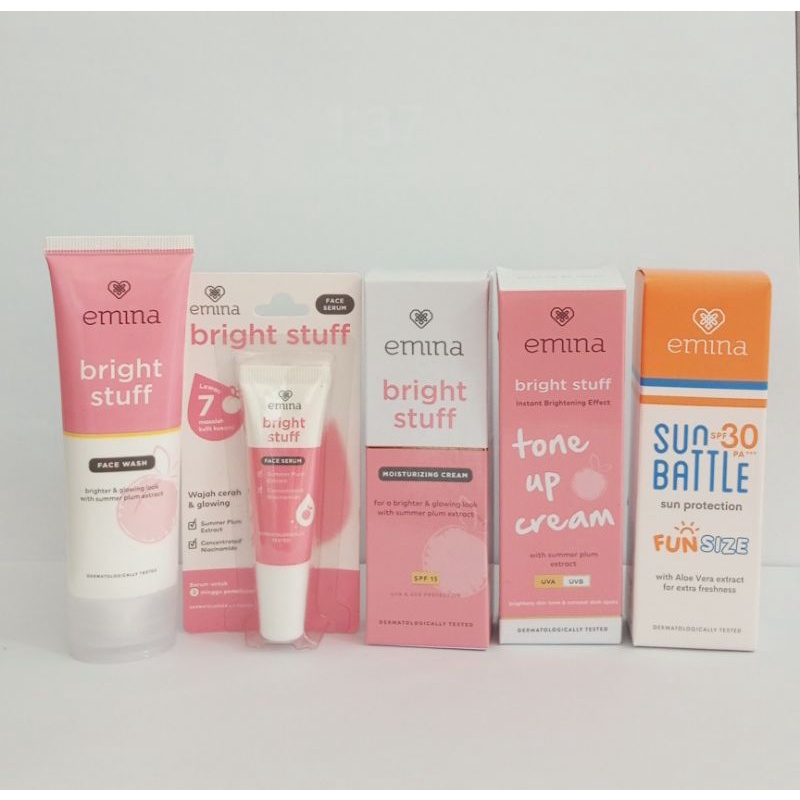 Paket Emina Bright Stuff isi 4 5 6 7 dan 7 + Serum Lengkap Komplit Original 100% BPOM