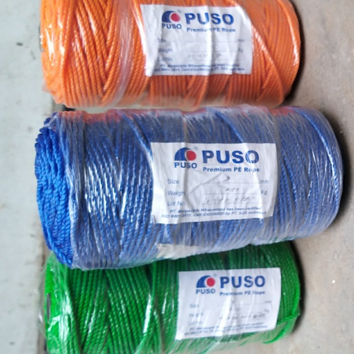 Terlaris Tali Tambang Puso Ukuran 3Mm (200Meter) / Roll
