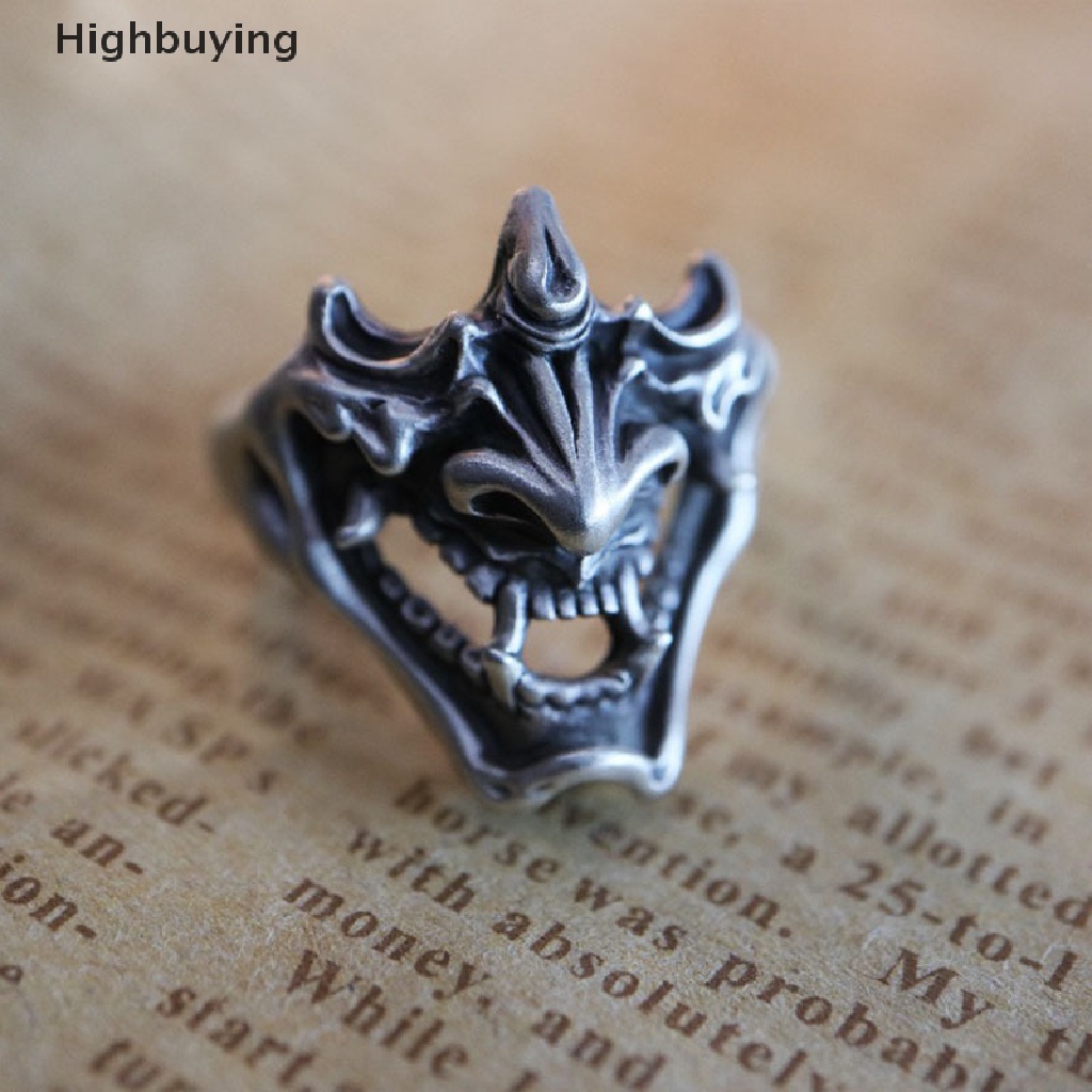 Hbid Trendy Kreatif Setan Samurai Cincin Untuk Pria Gaya Gothic Punk Terbuka Cincin Perhiasan Glory