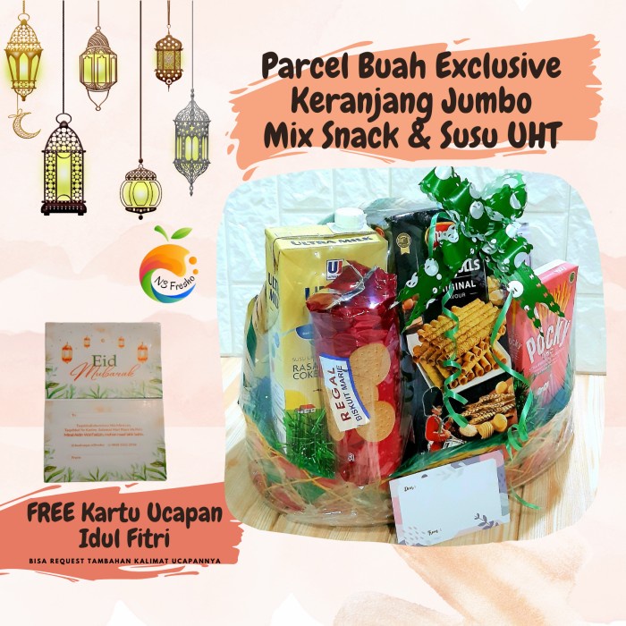 

(COD) Parcel Buah Segar L FREE KARTU UCAPAN Paket Buah Keranjang Exclusive - Buah Aja