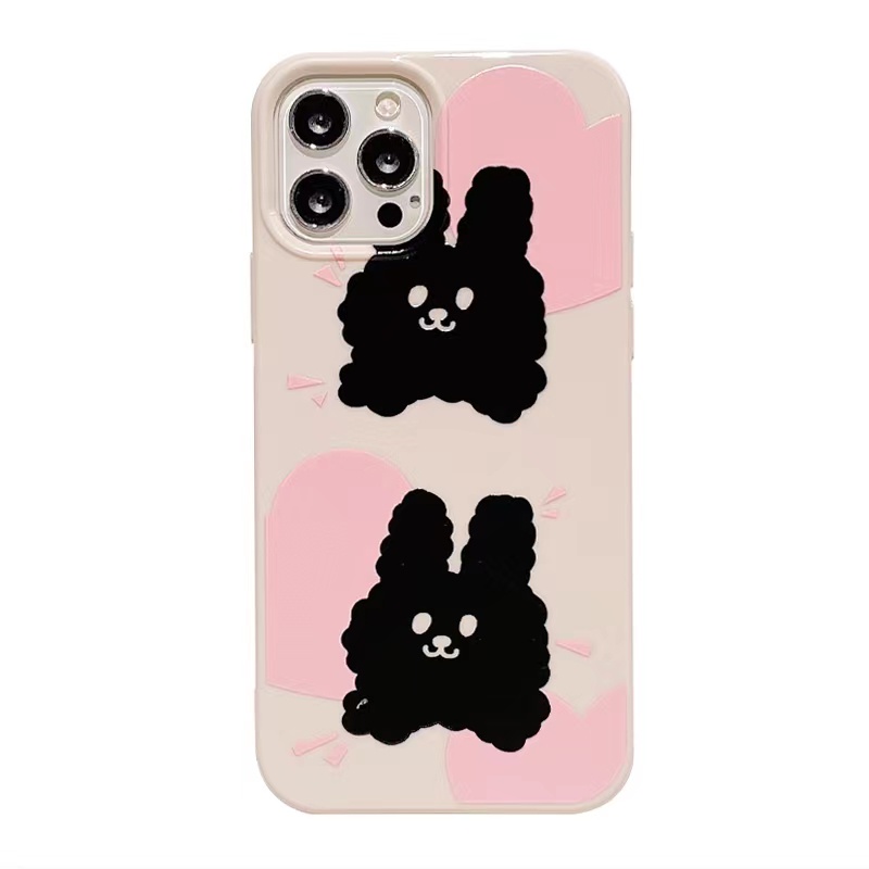 Ins Kelinci Siluet Cocok Untuk Iphone14 14pro 14plus 13 13pro 13prm13mini iPhone 11 12mini 7Plus 8Plus Xr XS 13 12 Pro Max Empat Sudut Casing Ponsel Tahan Guncangan