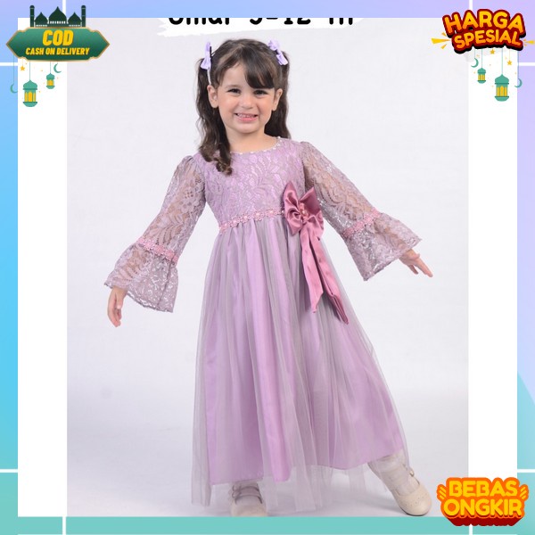 Dress Muslim Anak Baju Lebaran 2023 Korea Kekinian Dres Remaja Motif Maxi Kids 2023 Gamis Perempuan 