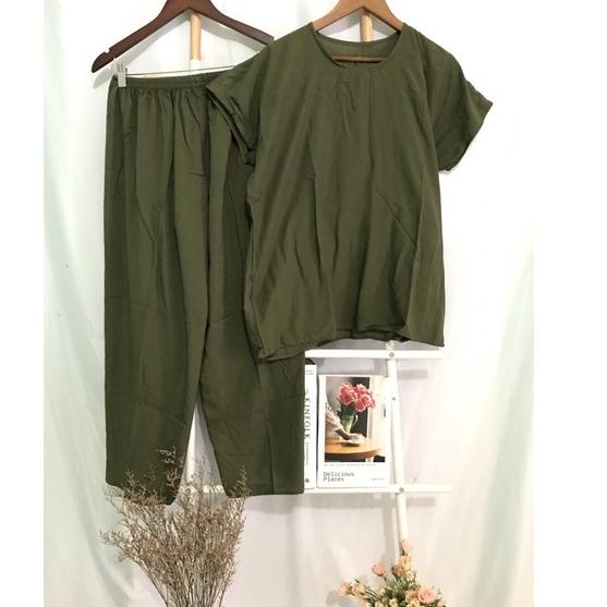 Langsung Kirim SETELAN RAYON POLOS JUMBO | ONESET RAYON POLOS JUMBO XXL | PIYAMA POLOS JUMBO | BAJU 