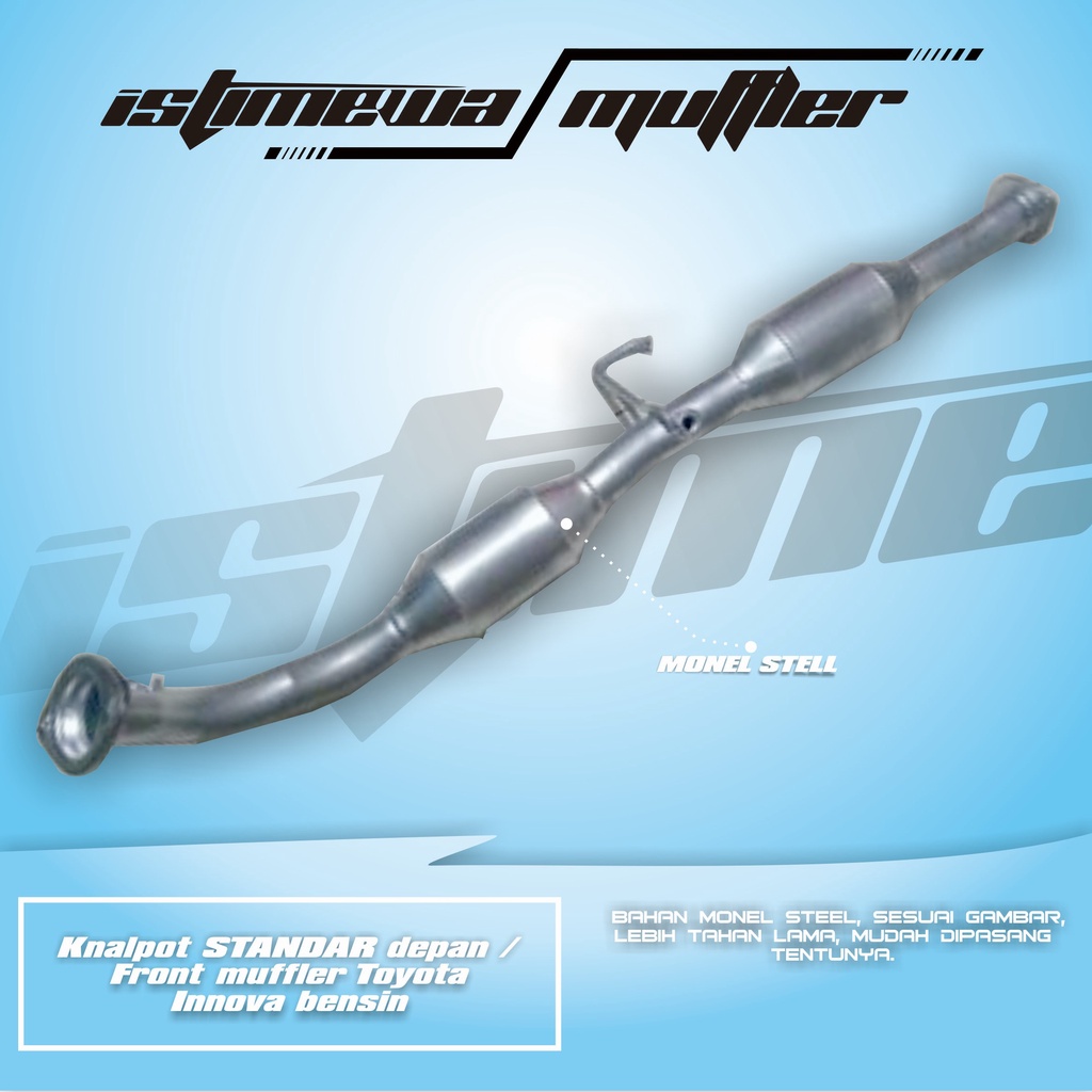 Knalpot depan / Front muffler Toyota Innova bensin. Standard Exhaust.