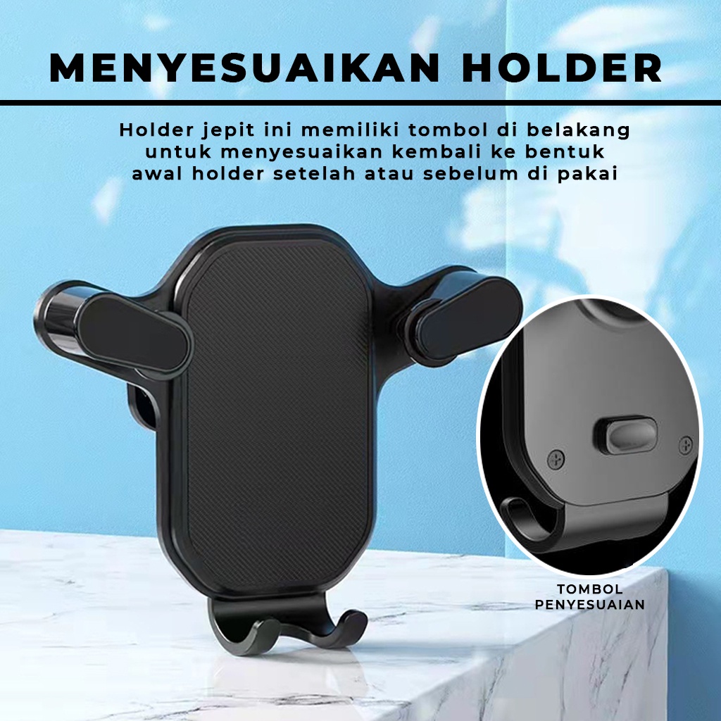 Holder Hp AC Mobil Stand Penjepit Handphone Mini Car Air Vent Penyangga Ponsel Di Ventilasi Phone Holder Tempat Dudukan Hape Flexibel Putar NB62 | GROSIRXPRESS