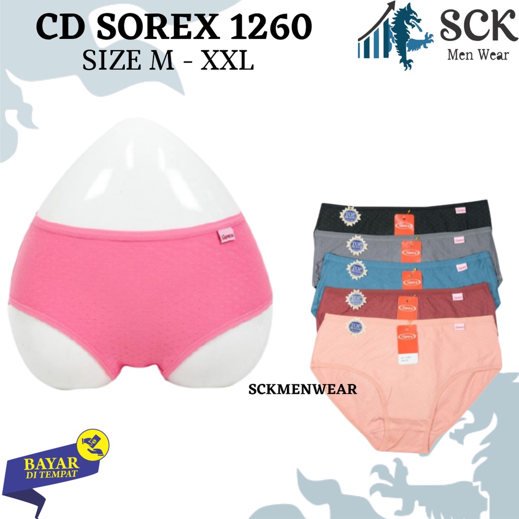 Celana Dalam Wanita SOREX 1260 MODEL MID WAIST M-XXL / CD Bahan Katun Extra Lembut / Pakaian Dalam Cewek - sckmenwear GROSIR