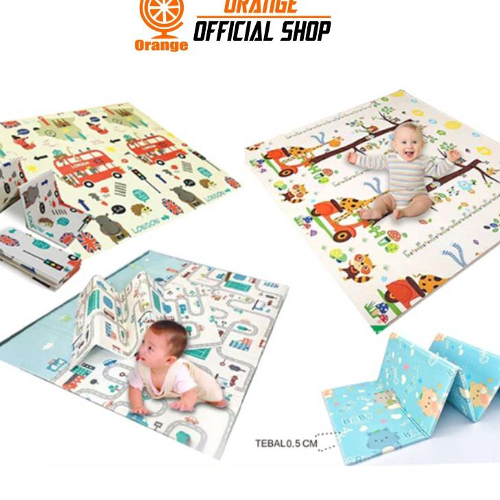 ○ Orange Official Shop Karpet Lipat Playmat Bayi Premium Tikar Lipat Bayi Xpe Karpet Anak 200 X 180 