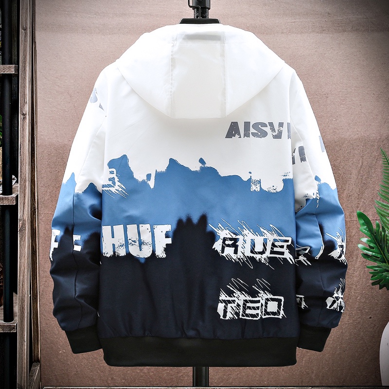 Jaket Pria Model Jaket Hoodie Berkerudung Kerah Gaya Kasual Fashion Jacket