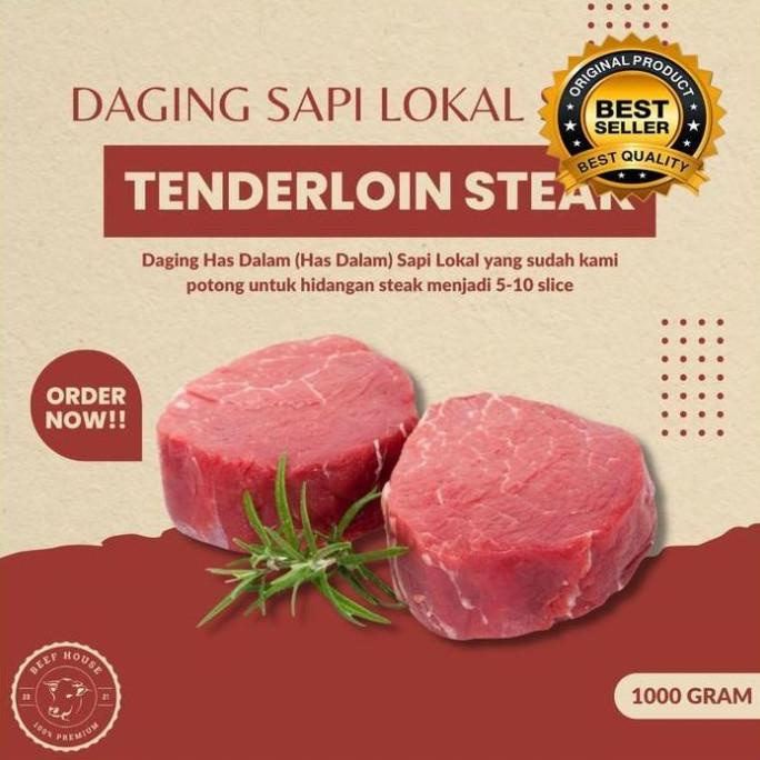 

DAGING SAPI LOKAL SEGAR FRESH HAS DALAM TENDERLOIN STEAK 1000 GRAM H65464UJ