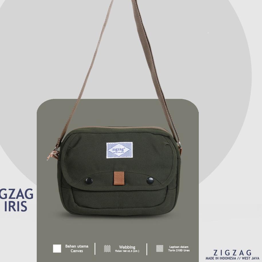 ➻ ZIGZAG Iris Green - Slingbag Pria / Tas Slempang Kanvas Premium ♫