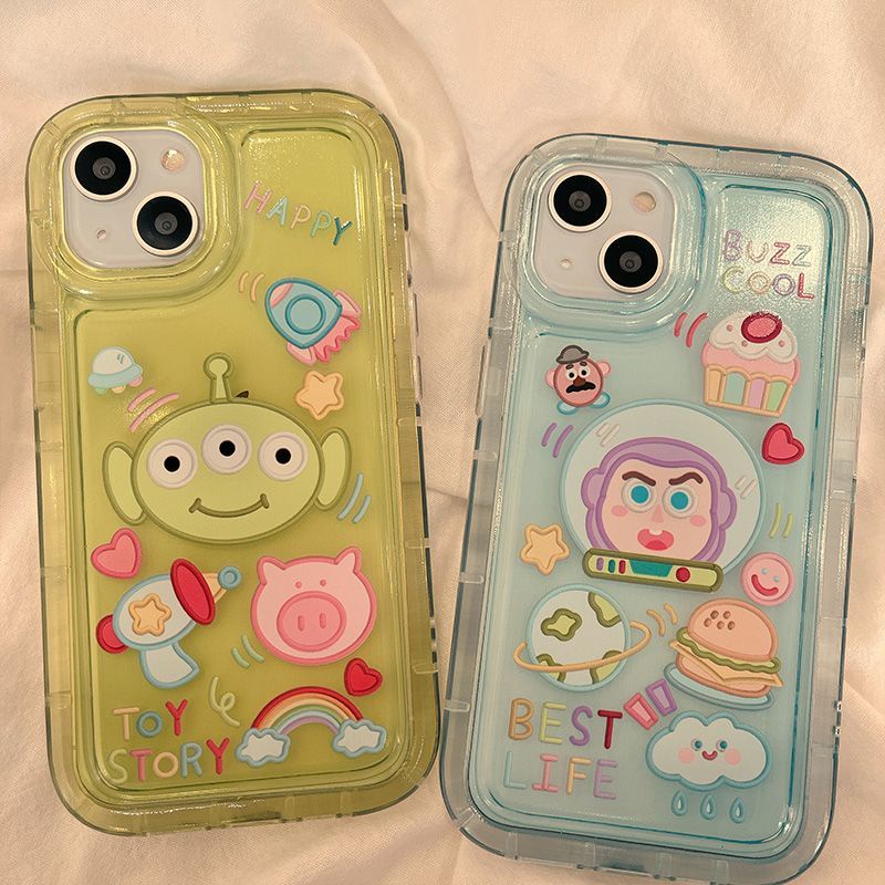 IPHONE Casing Ponsel Lembut Lucu Kompatibel Untuk Iphone11 12 13 14 Pro Max XS XR X8 7 6S Plus Casing Transparan Silikon TPU Shockproof Cover