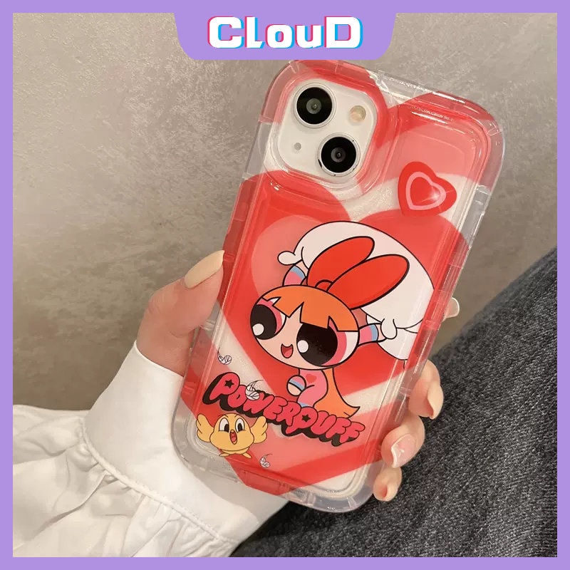 Kartun The Powerpuff Soft Tpu Case Untuk Xiaomi Redmi10 9A A1 9T 9C NFC 10A Redmi Note 10 10s 911s 11 Note9 Note10s Note10 Note11 Love Heart Airbag Shockproof Clear Cover