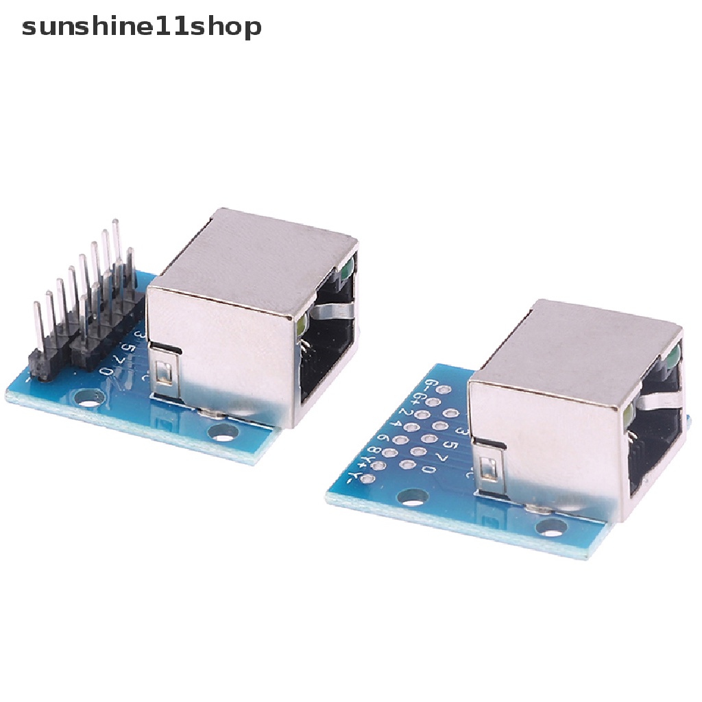 Sho RJ45 Network Port Adapter Kepala Kristal Female Socket Circuit Board Dengan Lampu N