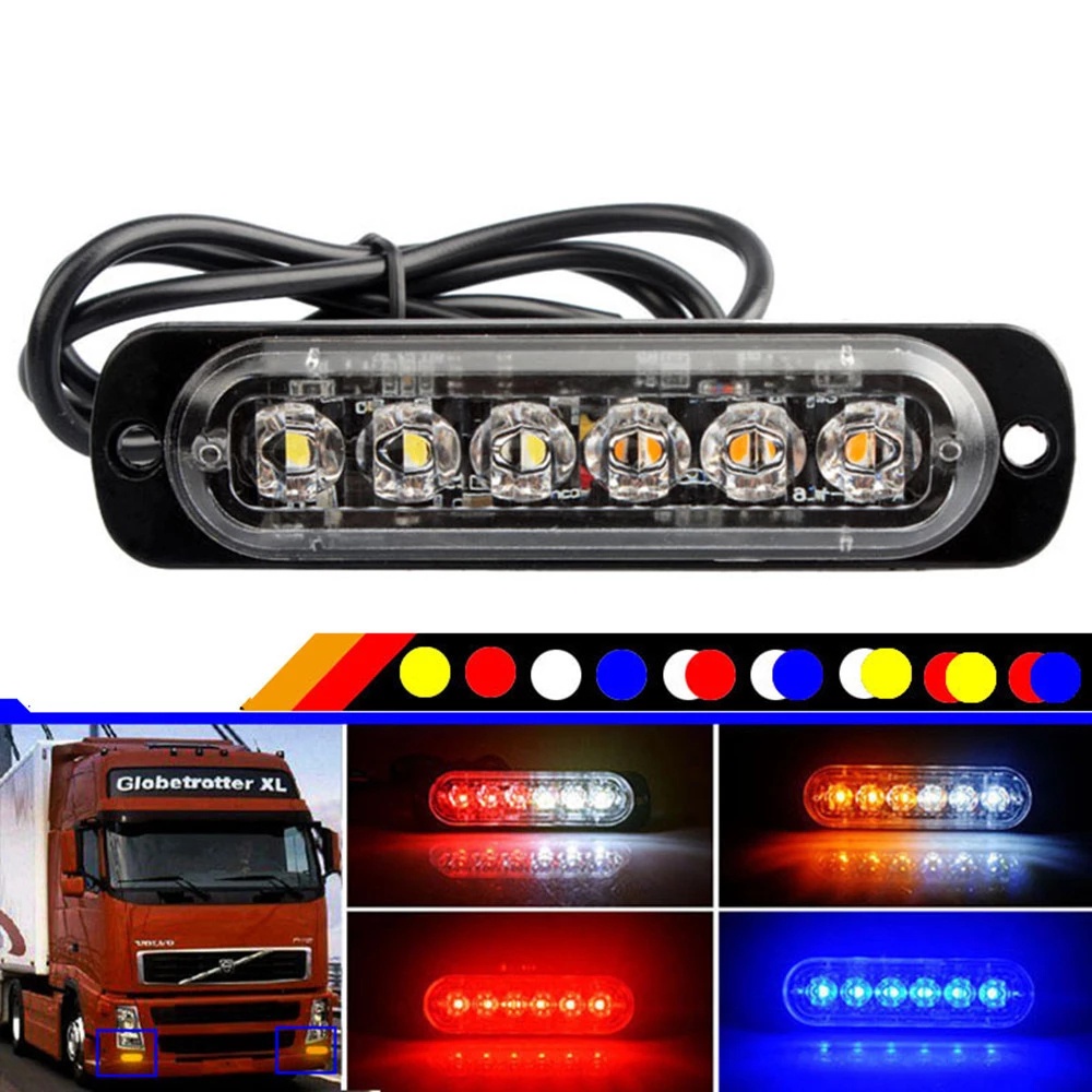 Mobil Truk Samping High-power Van LED Lampu Kabut Tahan Air Lampu Strobo 6LED Umum Lampu Peringatan Panjang Terang Truck 12V Lampu Sein