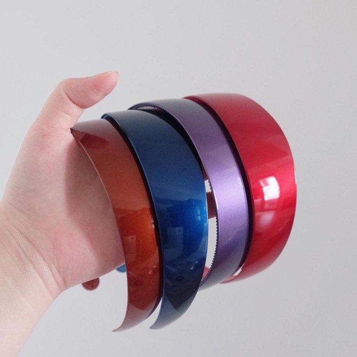 Terlaris Bando Polos Glossy (4 Cm) - Bando Elastis Turban Bando Lebar Korea