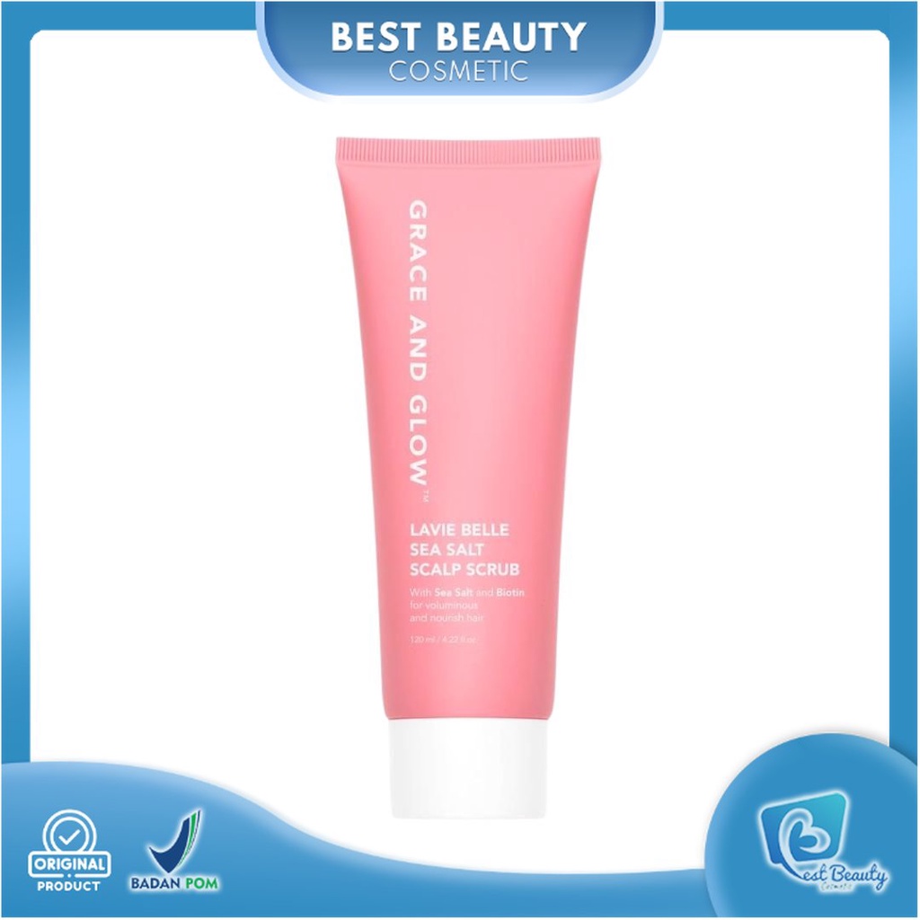 ★ BB ★ Grace and Glow Lavie Belle Sea Salt Hair Scalp Scrub 120ml - Hair Scrub - Perawatan Rambut Scrub Kulit Kepala with Sea Salt + Biotin