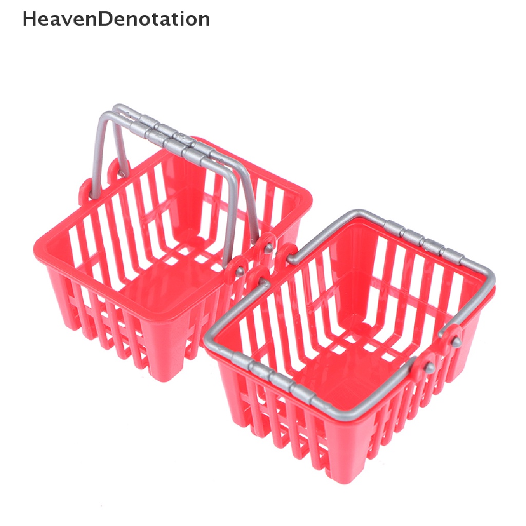 [HeavenDenotation] Keranjang Belanja Mainan Anak Mini Supermarket Shopping Hand Basket Model Rumah Boneka HDV