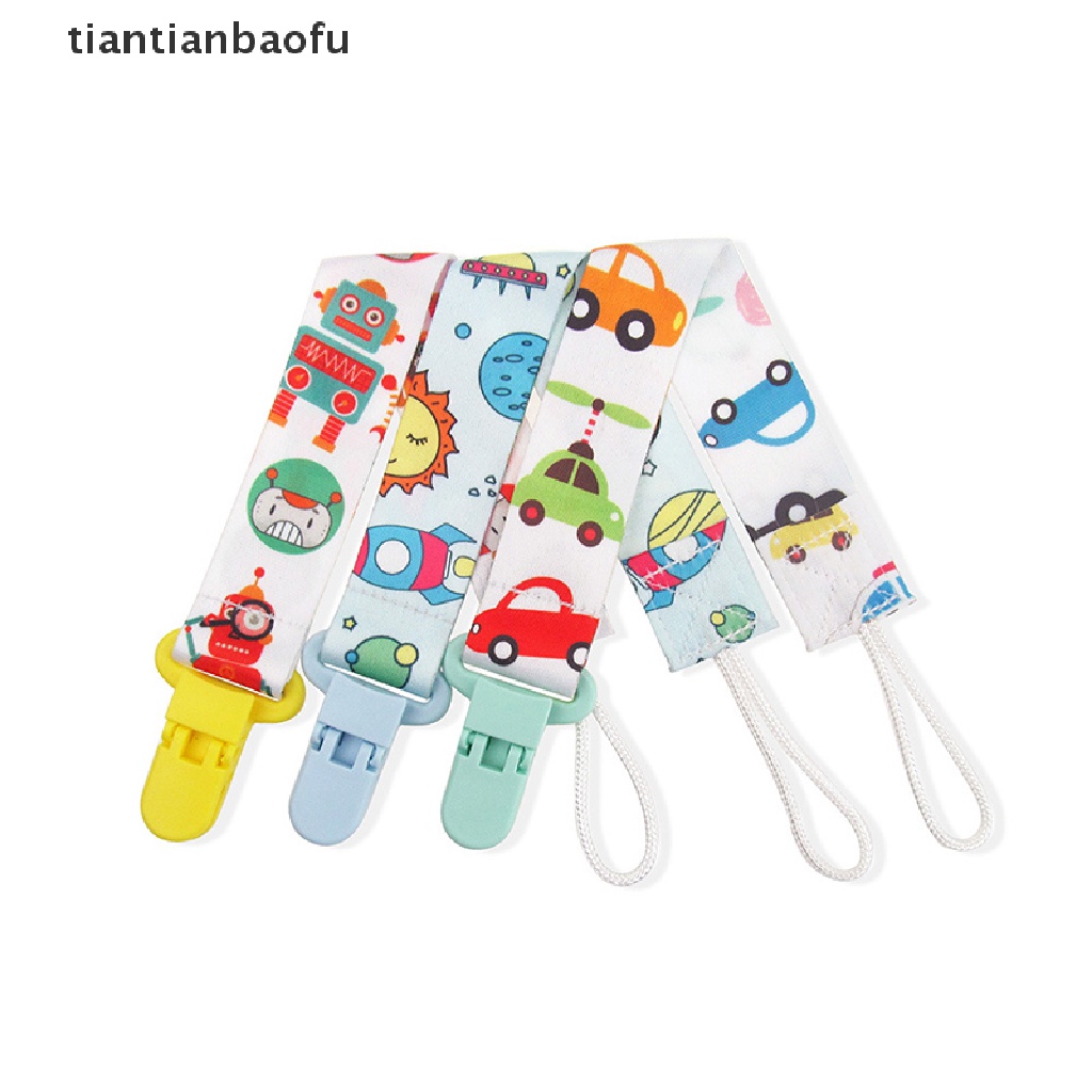 [tiantianbaofu] 3pcs/set Kartun Dot Bayi Klip Dot Rantai Nipple Holder Penenang Pemegang Butik