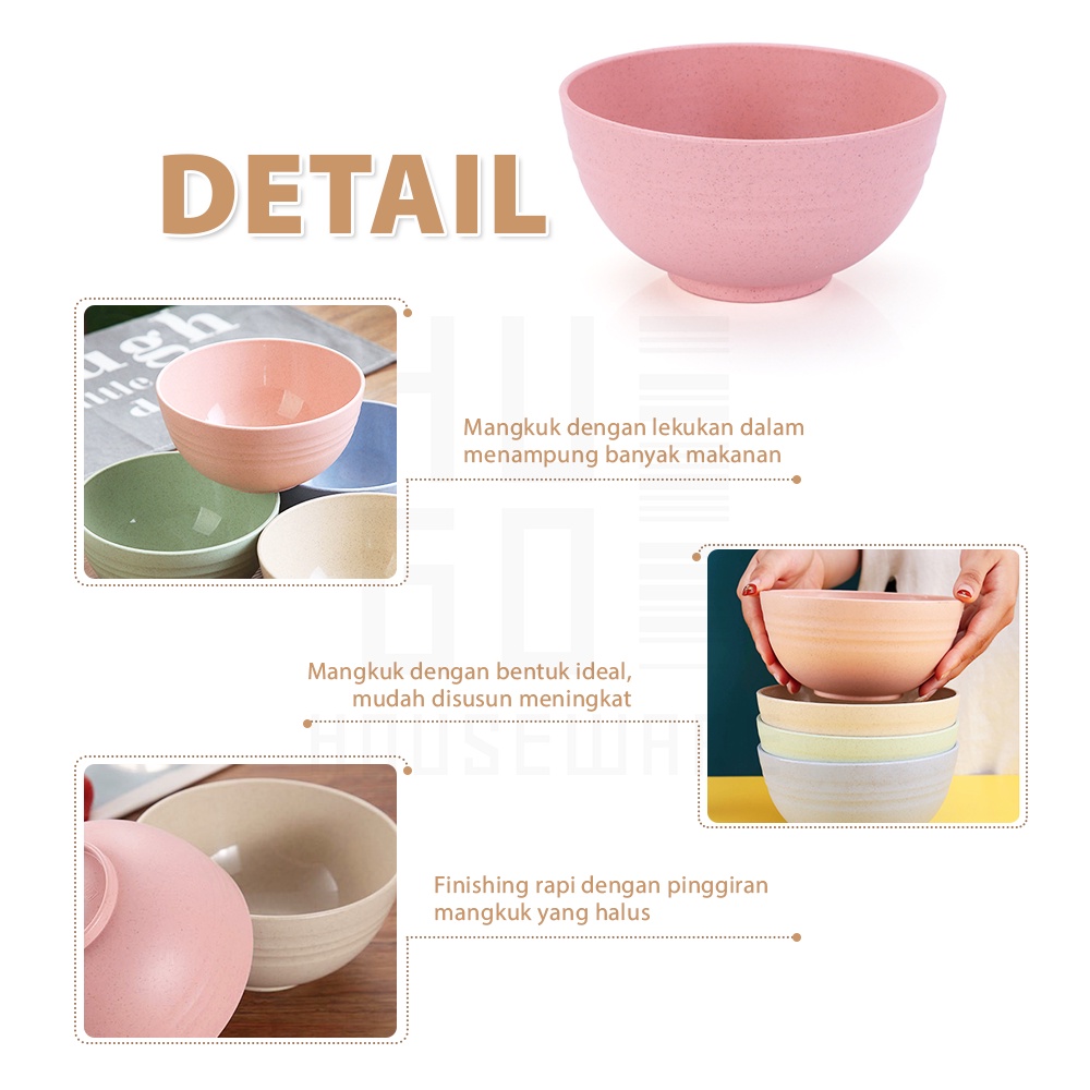 HUGO Mangkuk Jerami Wheat Straw Bowl Mangkok Sup Plastik Microwaveable