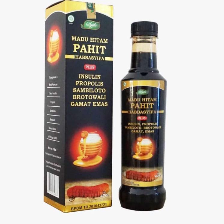 

➫ Hitam Pahit Habbasyifa Plus Insulin Propolis Sambiloto Gamat Gold 470gr ✧