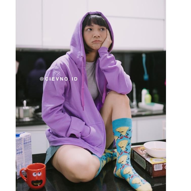 ◌ HOODIE ZIPPER POLOS UNGU MUDA SIZE M - XXXL ➹