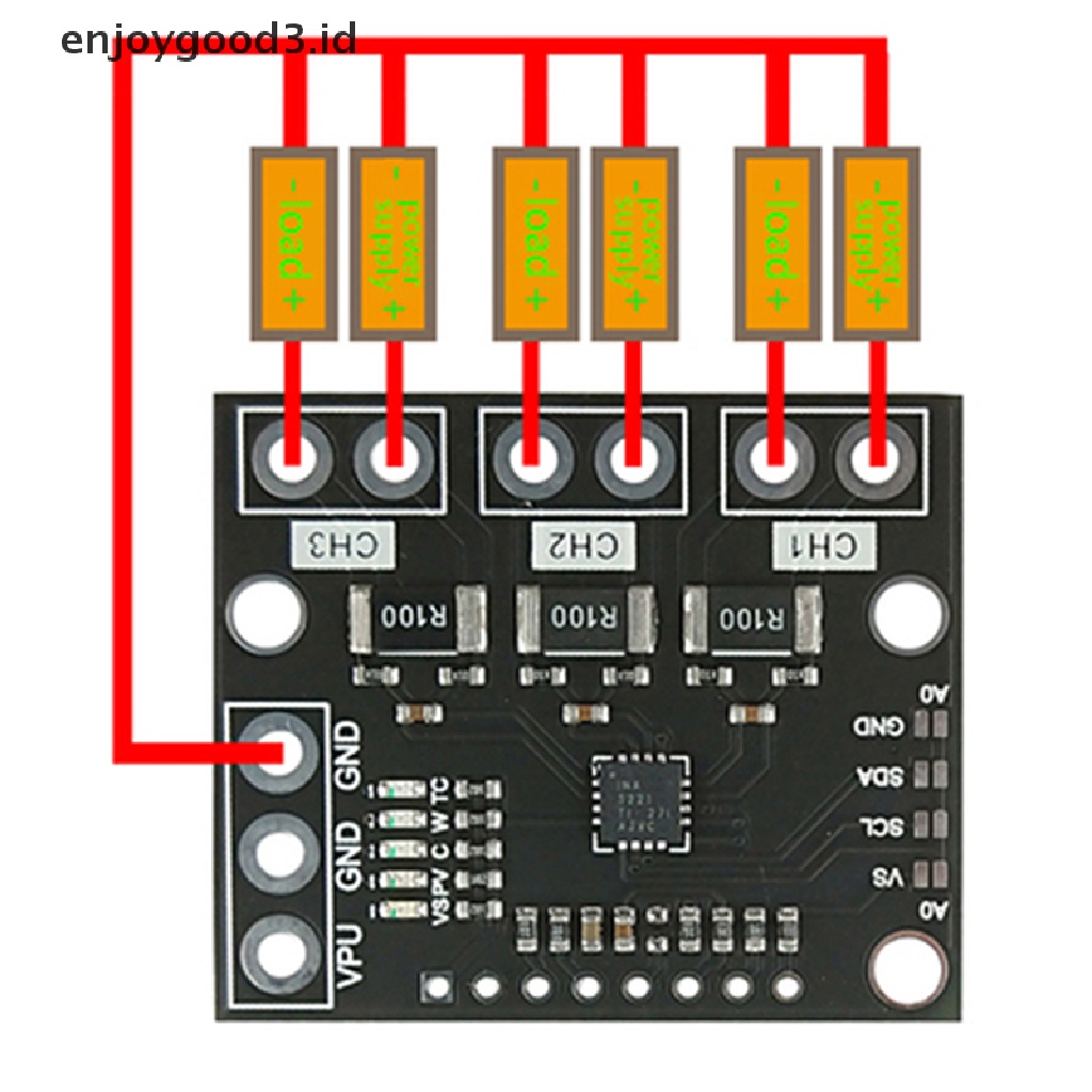 [Rready Stock] INA3221 Modul Triple-Channel Pengukuran Sisi Tinggi Shunt Bus Voltage Monitor (ID)