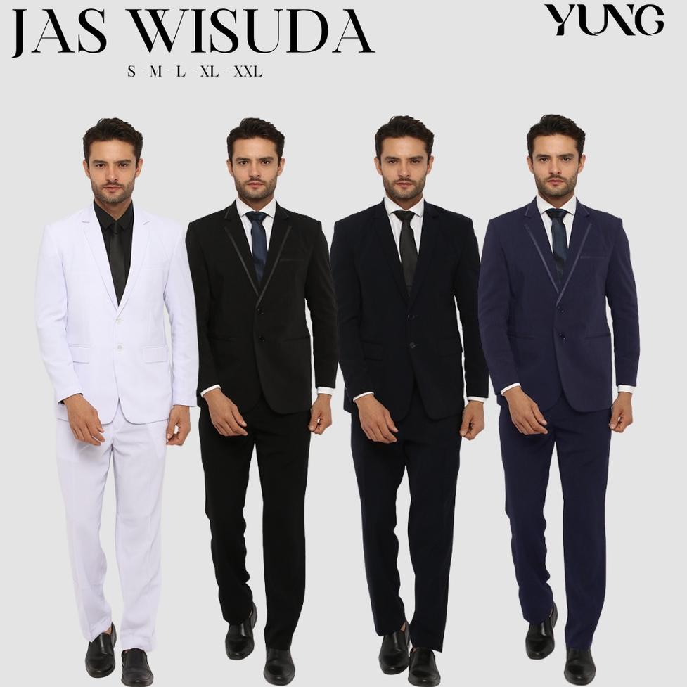 REKOMENDASI Jas Wisuda Blazer Pria Hitam List Pinggir Jas Formal Jas Pengantin Nikah Jas Kerja Murah