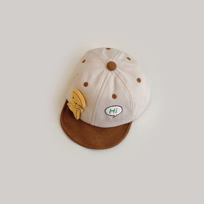 Topi baseball anak lucu unisex motif HI DINO untuk usia 0-2 tahun import keren