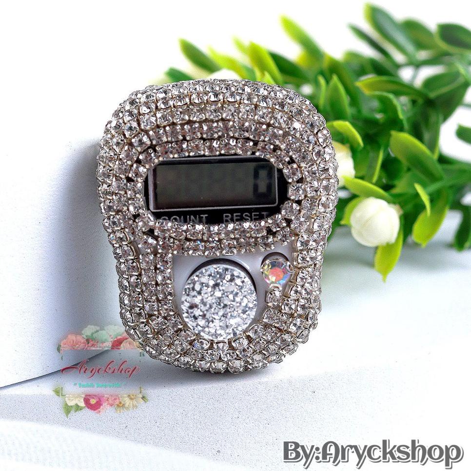 READY CHAIN SILVER 3MM Tasbih Digital Diamond Swarovski Diamond Ren Alat Dzikir Tasbih lucu kado ult