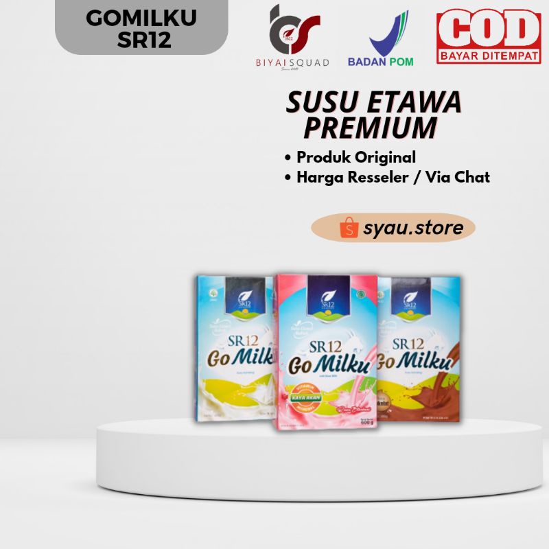 SR12 HERBAL SKINCARE GO MILKU SUSU ETAWA TERBAIK / GOMILKU SUSU KAMBING KUALITAS PREMIUM / GOAT MILK SUSU BUBUK BPOM