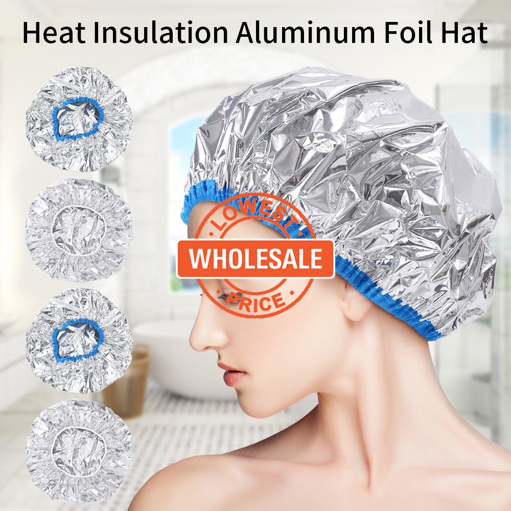 [Harga Grosir] 1PC Reusable Aluminium Foil Topi Penguapan Masker Rambut Deep Conditioning Dyeing Hat Bahan Insulasi Panas Topi Mandi Elastis Untuk Kamar Mandi Salon Rambut