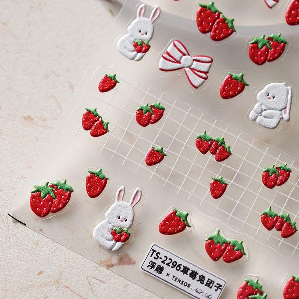 Mxbeauty Kartun Stiker Kuku Wanita Perekat Diri Anjing Sapi Beruang Hewan Stiker Kuku Nail Art Dekorasi