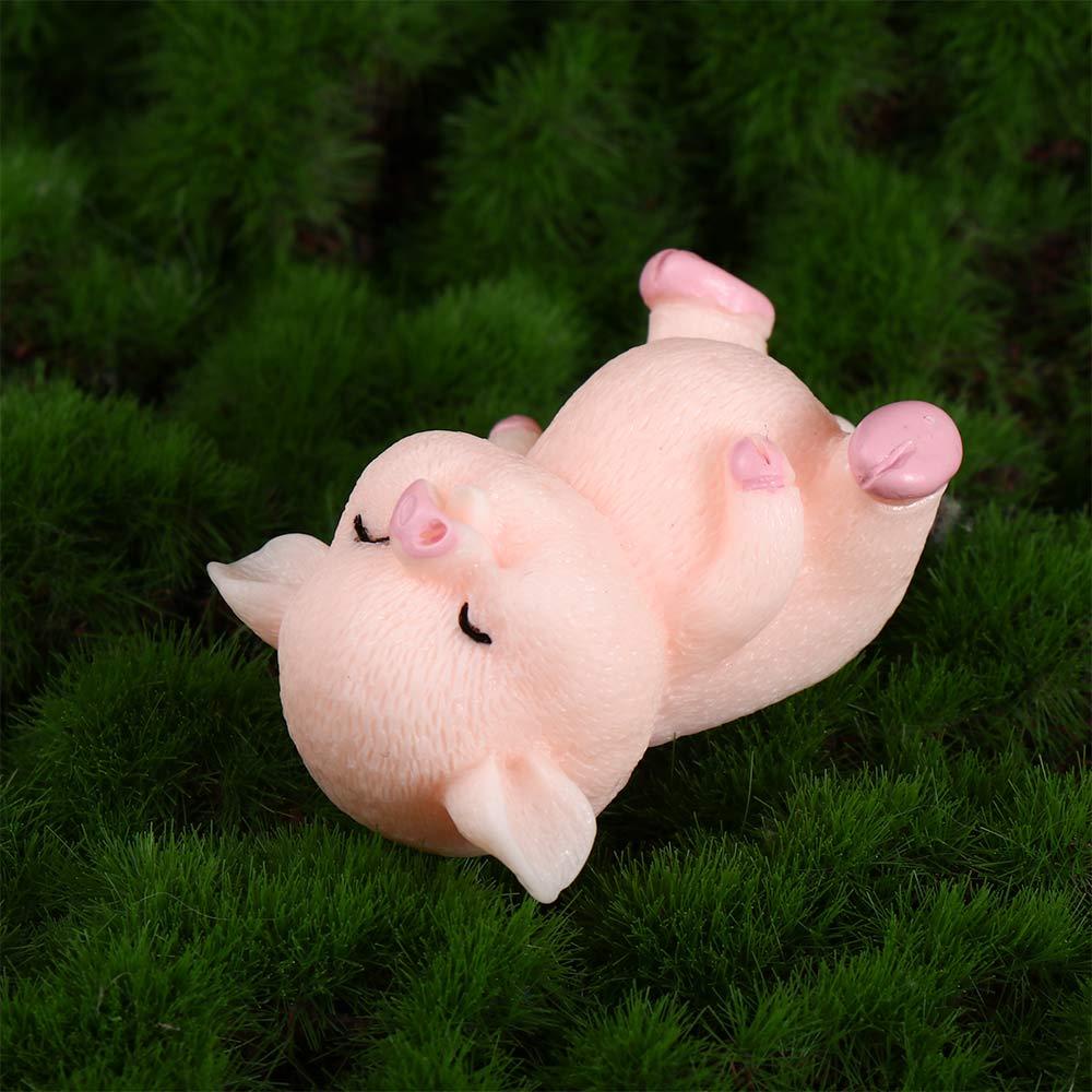 Agustina Pig Miniatur 8pcs Babi Pink Lucu Model Nakal Ornamen Rumah Aksesori Rumah Boneka