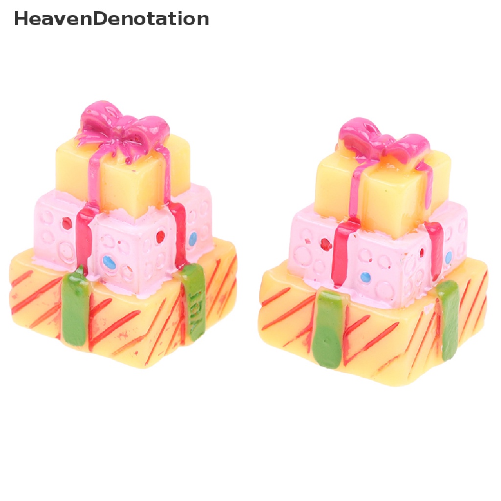 [HeavenDenotation] 2pcs Rumah Boneka Natal 3D Kotak Hadiah Mainan Mini Miniatur Gift Box Kubus Furniture HDV