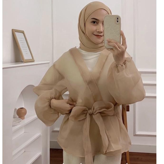 TERBARU Kaelaa Wrap Blouse | Organza Blouse | Organza Top